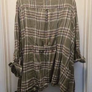 Cato Plaid Shirt Jacket Olive 26/28